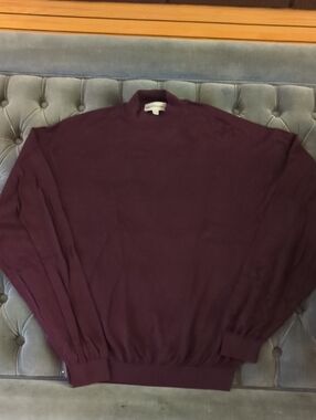 Pronto Uomo Men's Silk Blend Crewneck Sweater in Burgundy